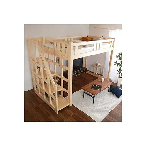 ロフトベッド ロフトベット 一人暮らし 子供 大人用 階段 安全 丈夫 子供部屋 木製 すのこ 姫系 宮 セミダブル